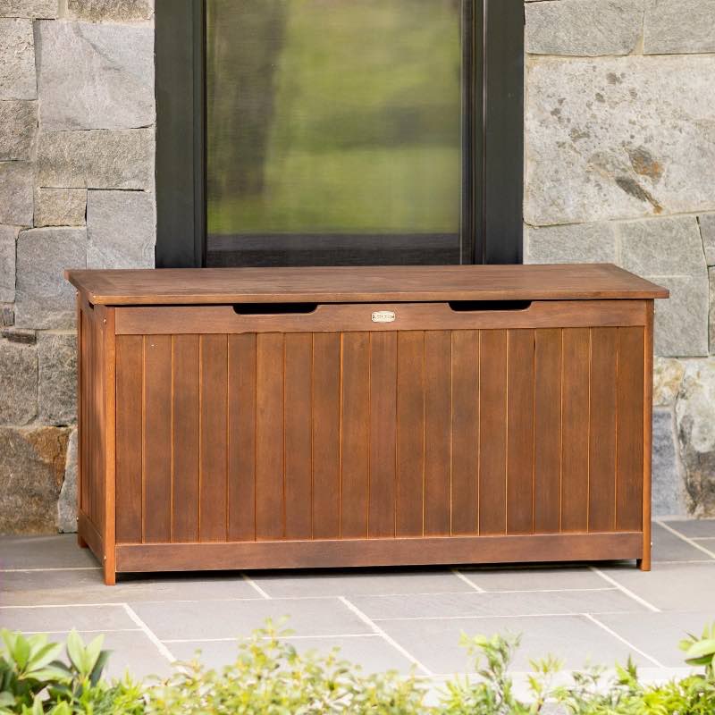 Outdoor Eucalyptus Wood Storage Chest - Natural